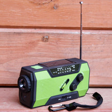 Load image into Gallery viewer, Ready Hour 4-in-1 Emergency Solar Flashlight &amp; AM/FM/Weather Radio w/ Hand Crank
